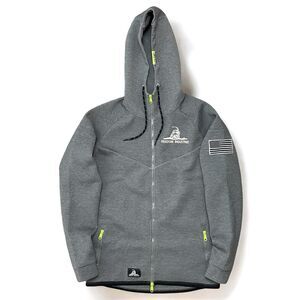 Gray Athletic Vest with Hood and Technical Fabric